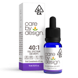 Photograph of product: Care By Design 40:1 Sublingual Drops (CBD/TH-oui) 15mL
