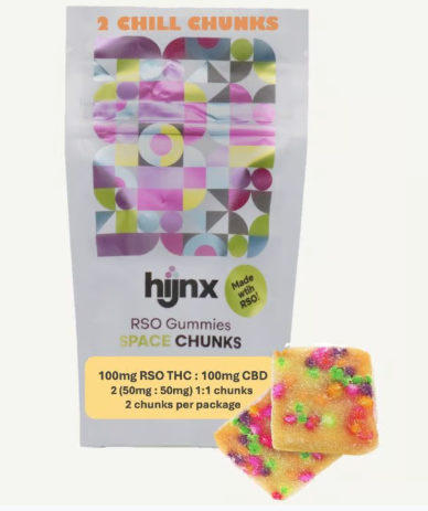 Photograph of product: HIJNX | RSO TH-oui:CBD 1:1 Space Chunks - 2pk | Edible