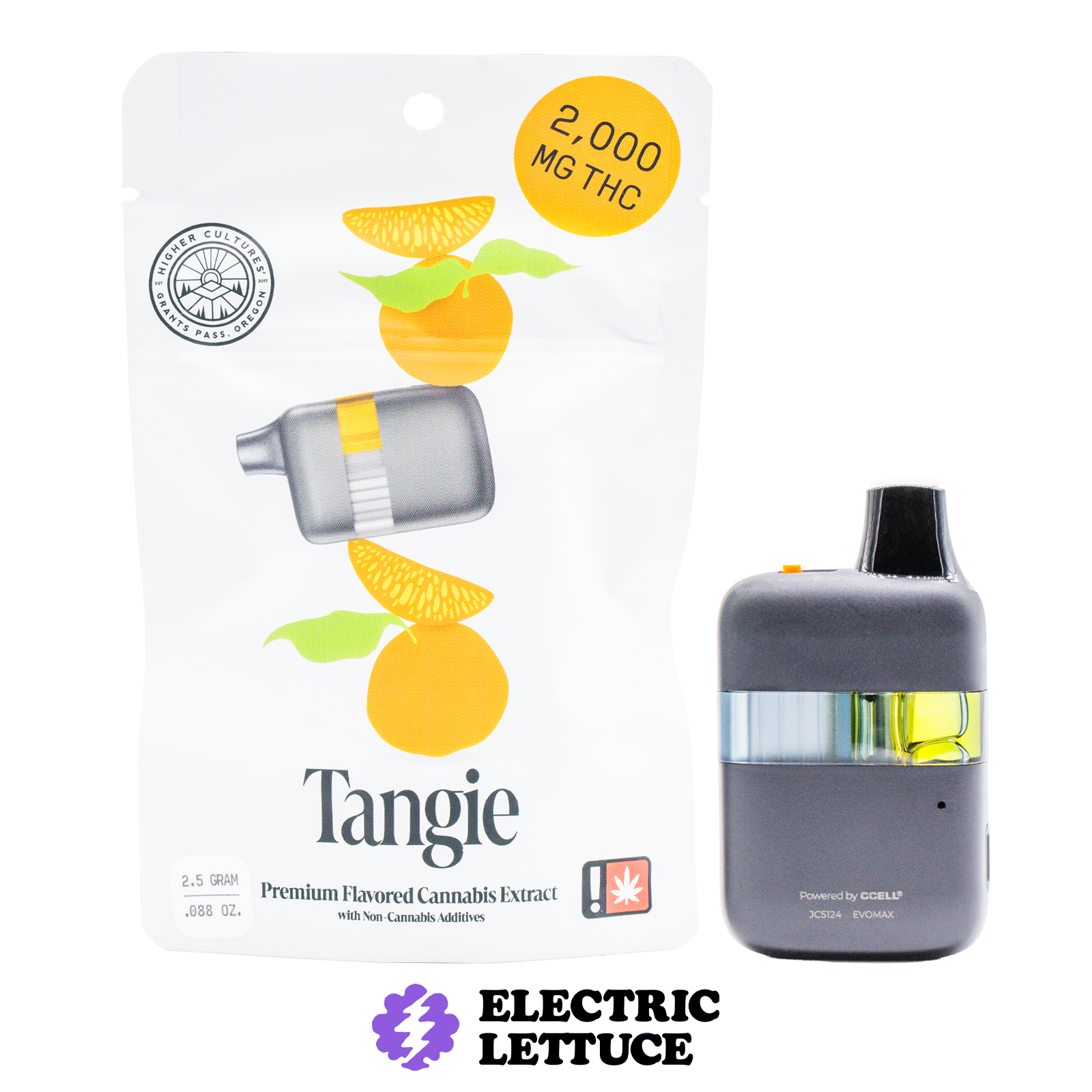 Photograph of product: Higher Cultures Tangie Flavored AIO 2.5g