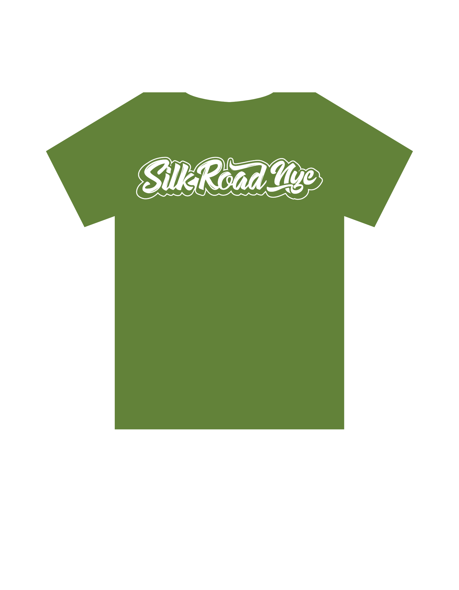 Photograph of Product: Silk Road NYC- Centered White Logo- Green T Shirts- XL