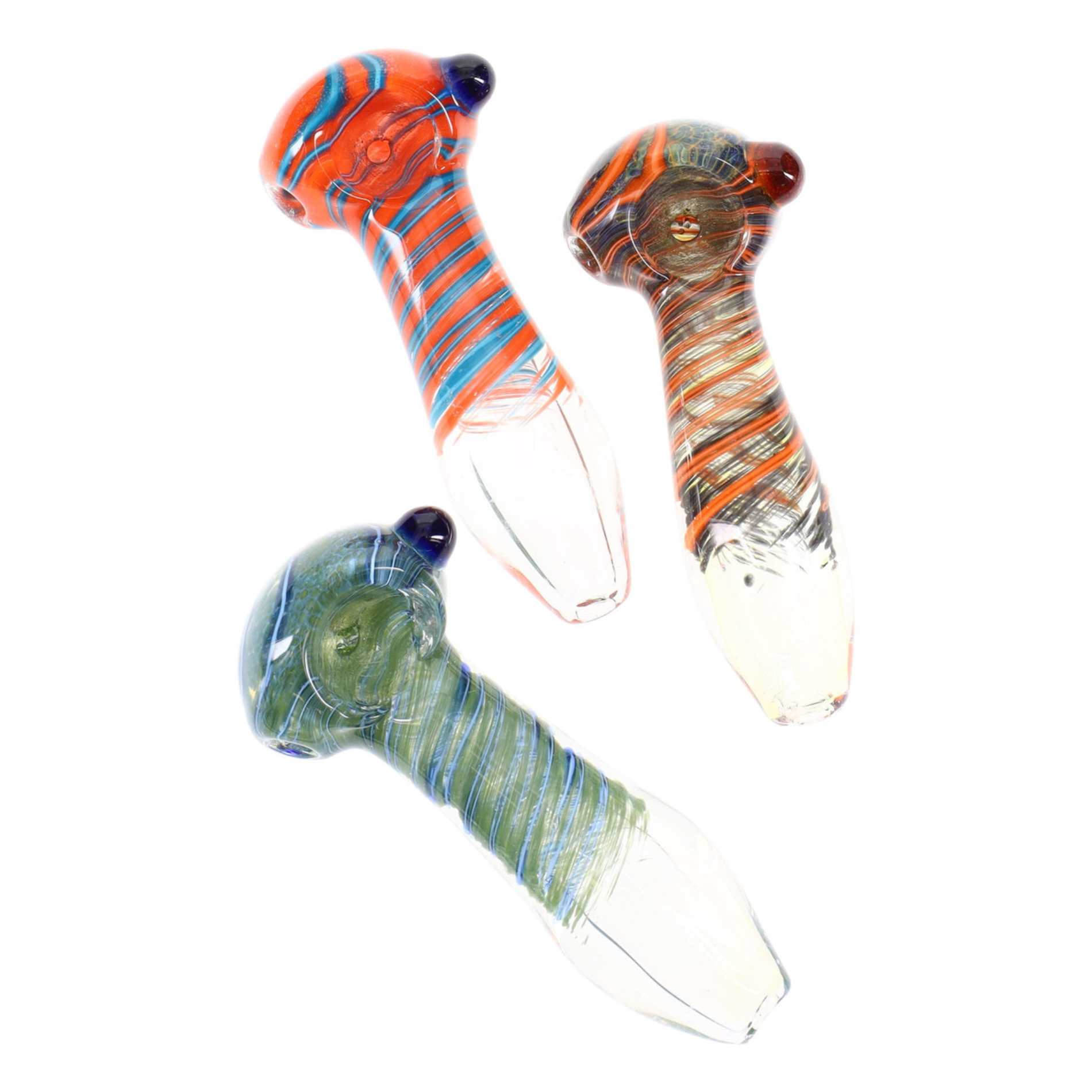 Photograph of product: 3.5" Spiral Striped Hand Pipe | Glass |