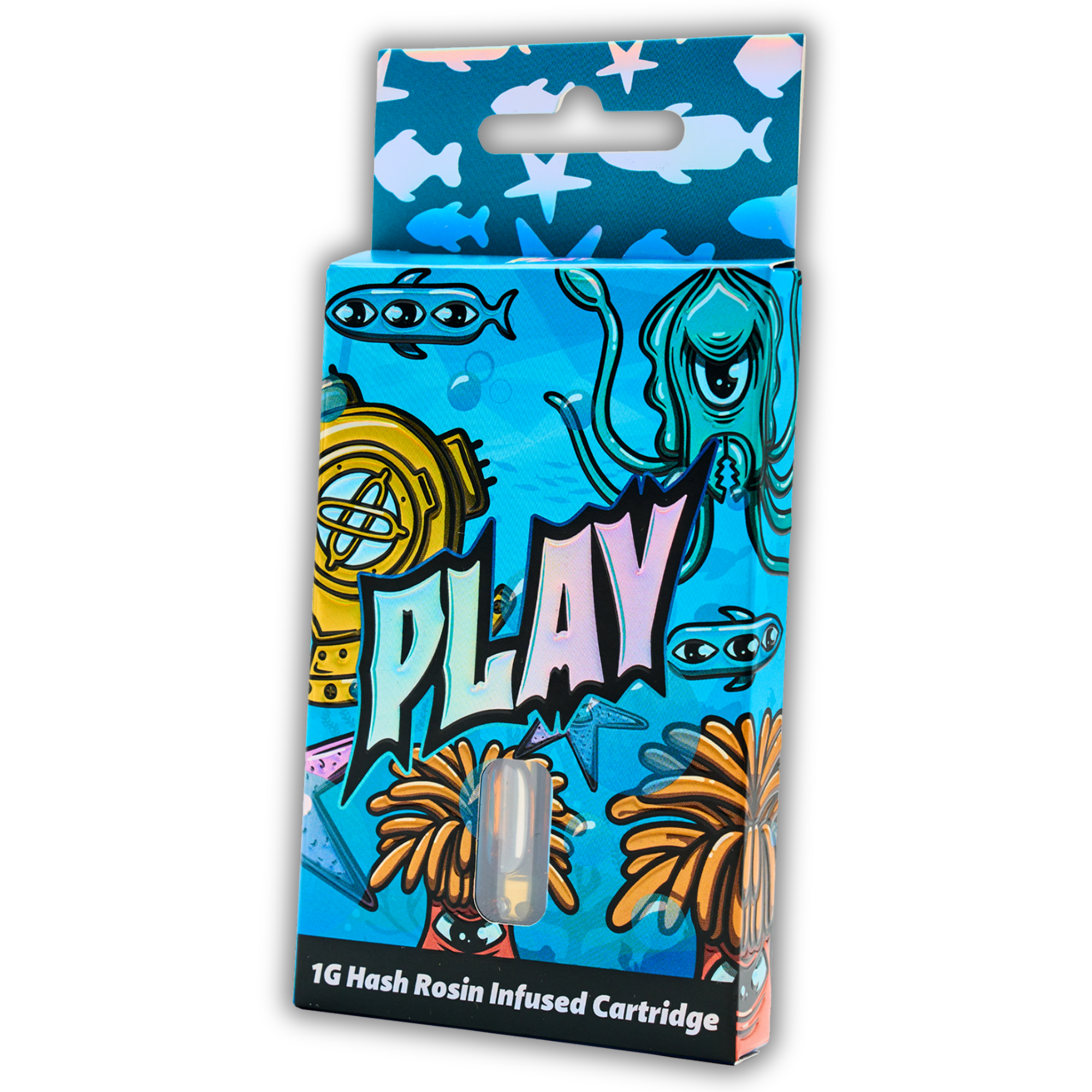 Photograph of product: Play | au chocolat Rosin Infused Distillate 510 Cart | Blue Zyrup | 1g