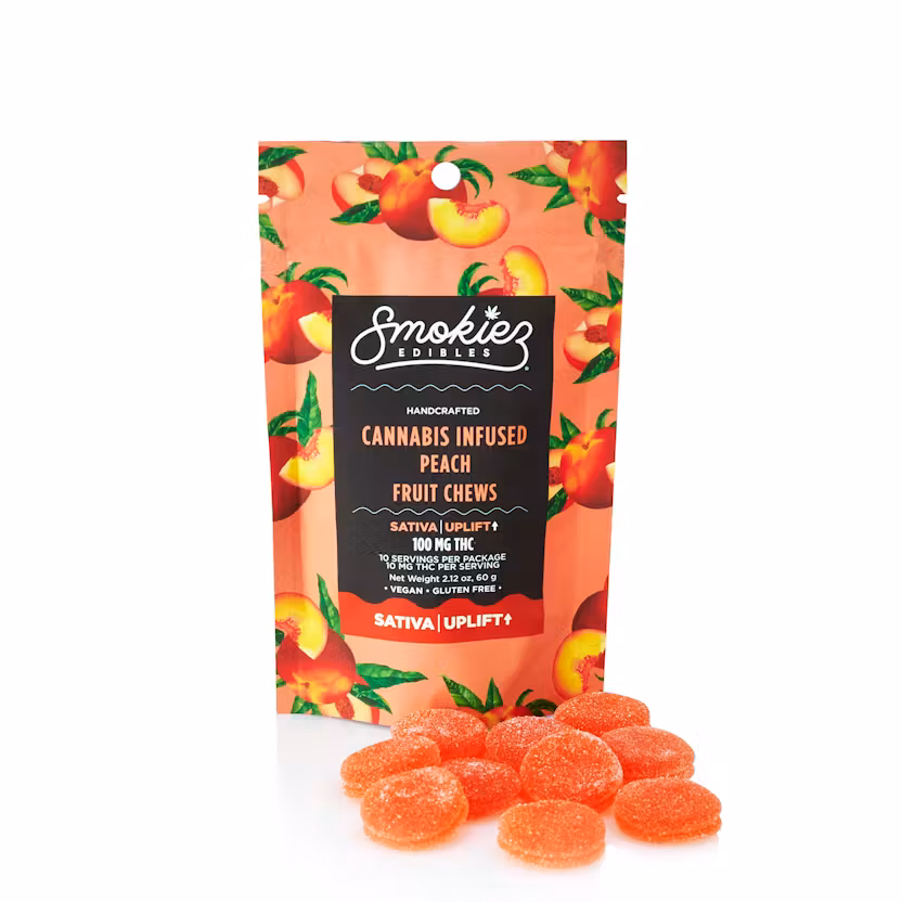 Photograph of product: Peach I 100mg I Smokiez