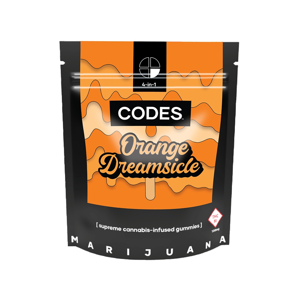 Photograph of product: Codes: Gummies | Orange Dreamsicle | 100mg | 5pk