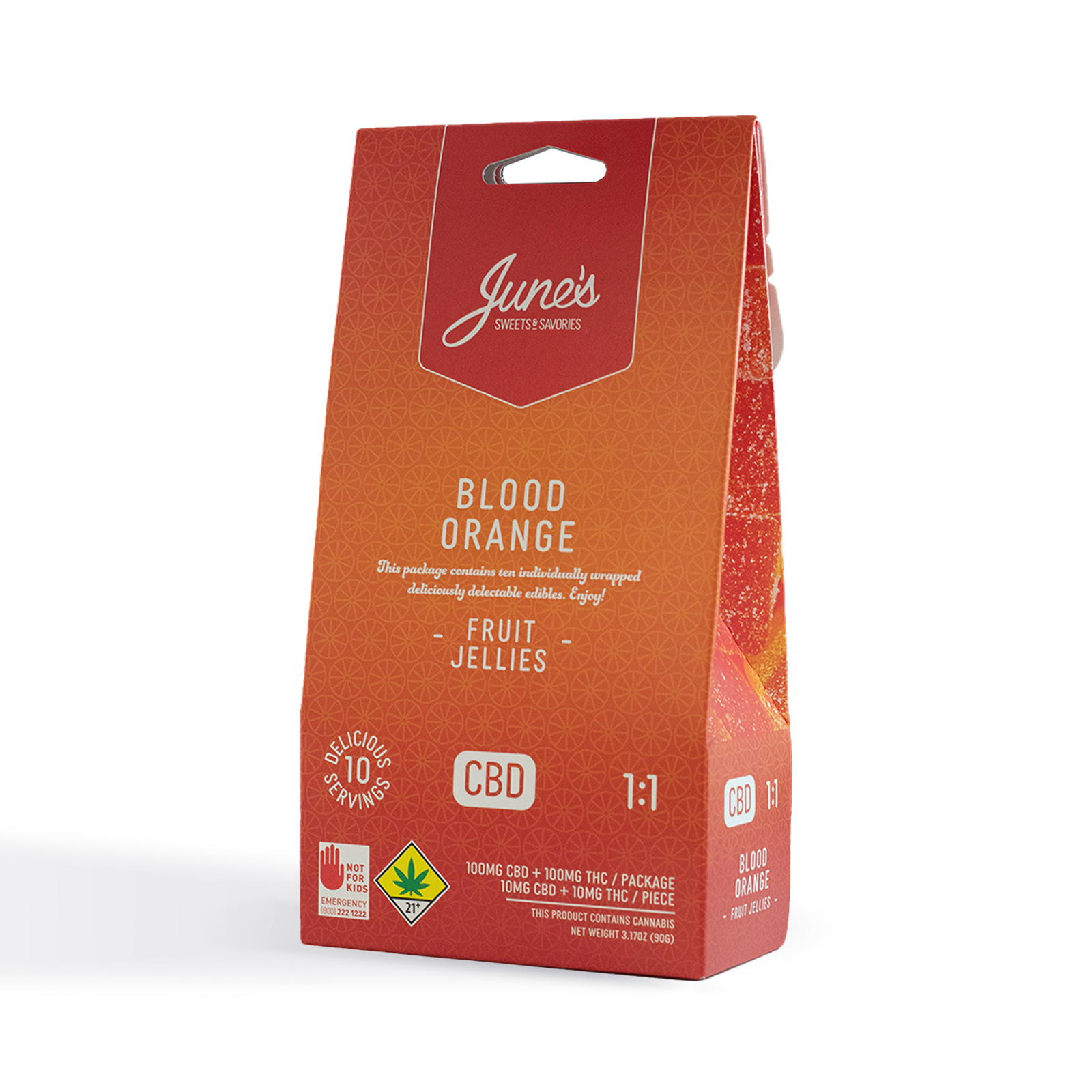 Photograph of Product: Blood Orange 1:1 Fruit Jellies 200mg