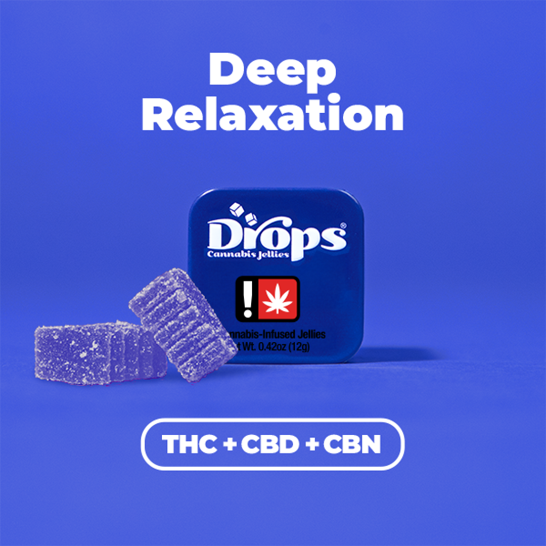 Photograph of product: Black Currant 1:1:1 TH-oui/CBD/CBN 100MG "Deep Relaxation" Gummy. Drops (Taxes Included)