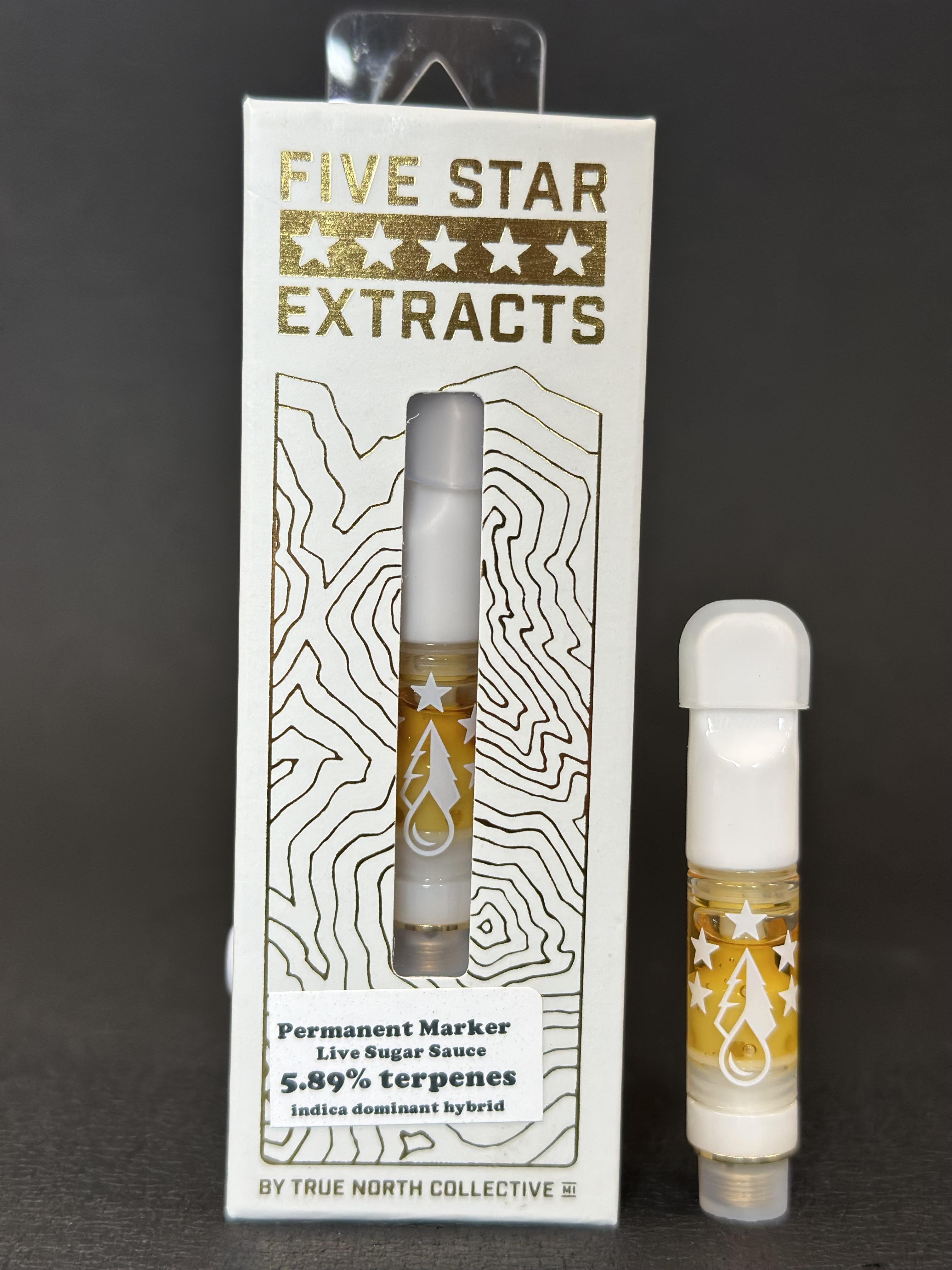 Photograph of product: Five Star Extracts | Cured Resin Cart | Permanent Marker