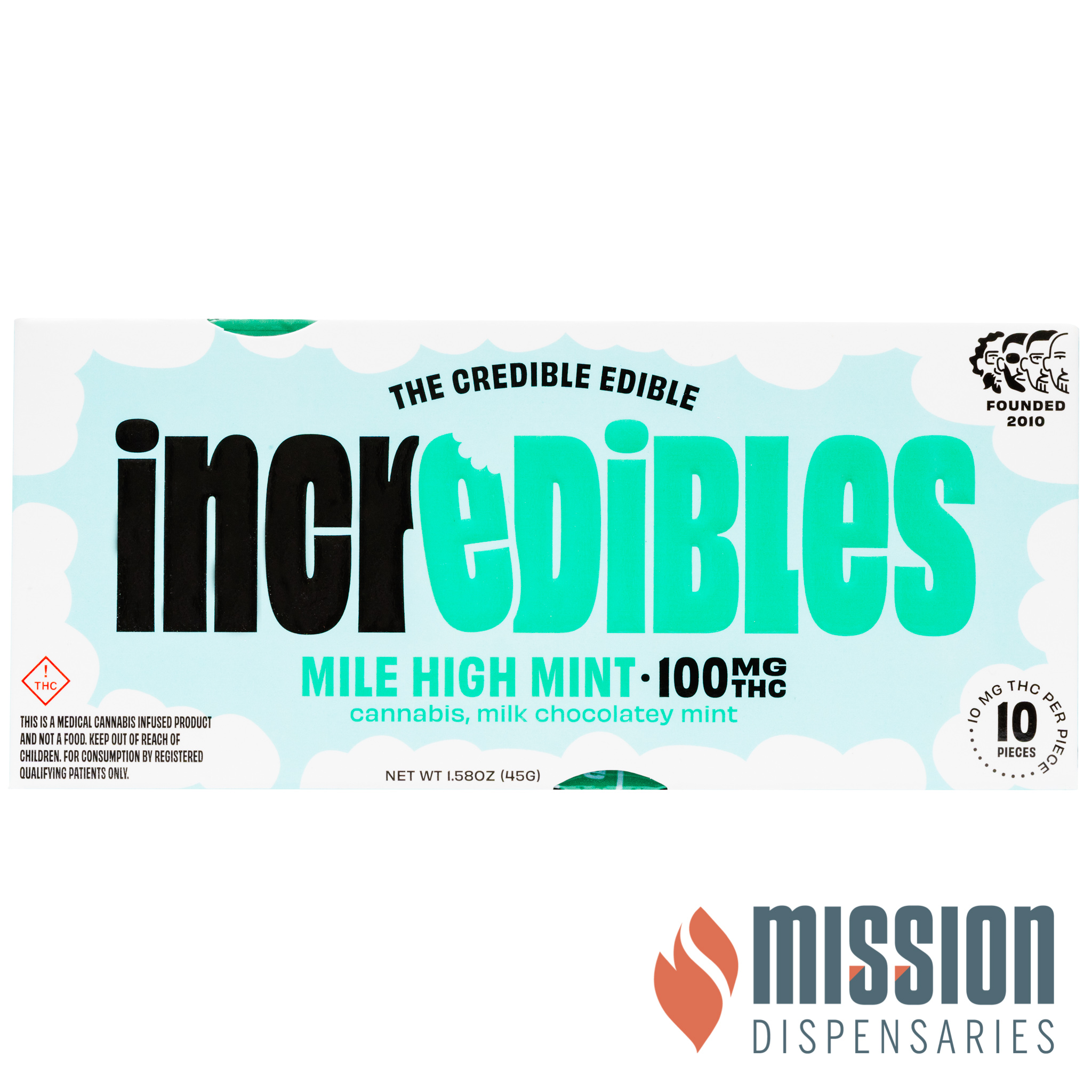Photograph of product: Chocolate Bar | Incredibles | Mile High Mint [10pc]