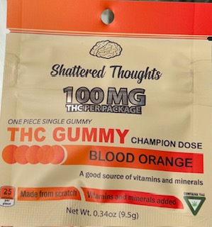Photograph of product: Blood Orange - 100mg Gummy by Shattered Thoughts