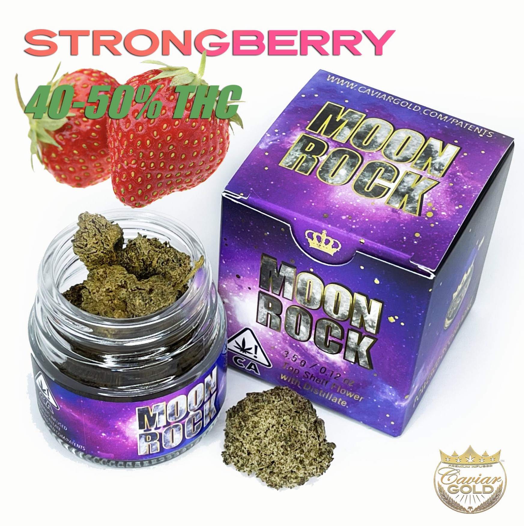 Photograph of product: Caviar Gold - Strong Berry Moonrocks Pre-Packaged 3.5g