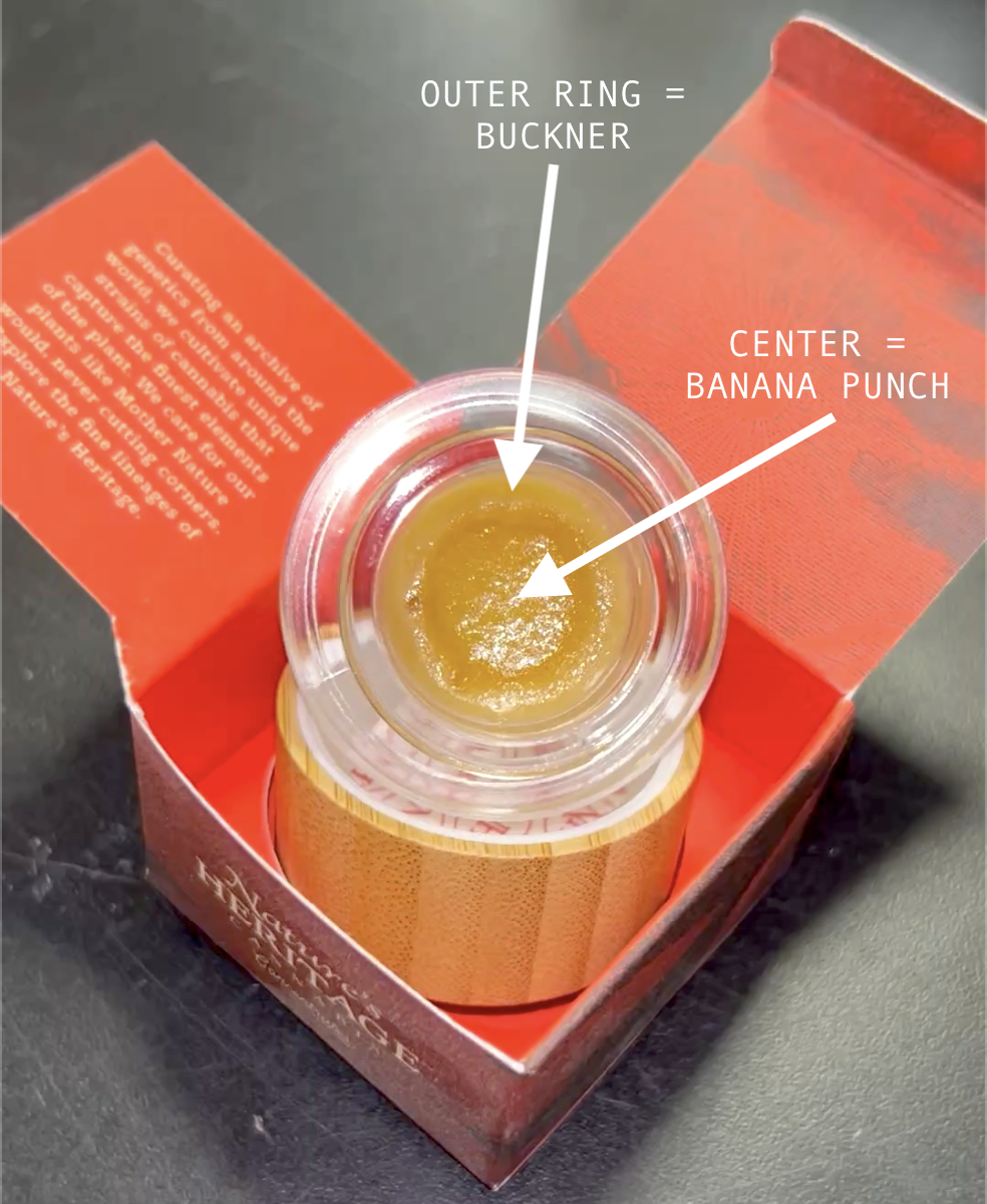 Photograph of product: Uncle Bucks Banana - Thumbprint Rosin 2g