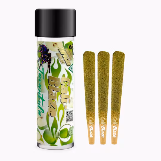 Photograph of product: CALI-BLAZE | Infused Preroll Pack | Tarantula | Green Apple | 3x1g