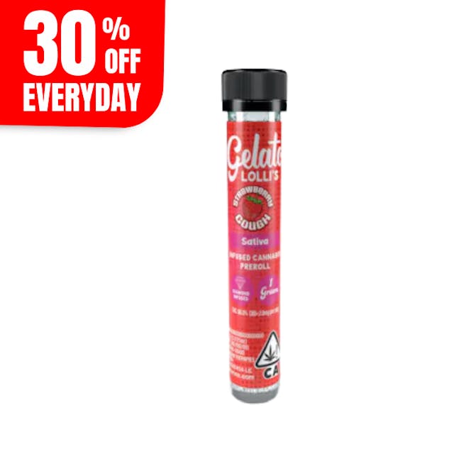 Photograph of product: Gelato Lolli's | 1.2g - Strawberry Cough - Infused Pre-Roll -Oui'd - 