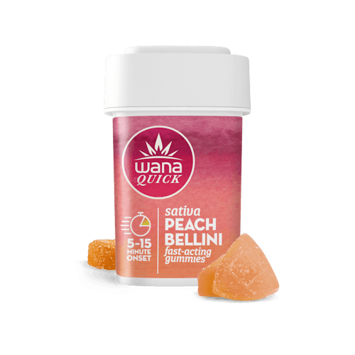 Photograph of product: Quick | Peach Bellini | Gummies | 100mg 10pk | Oui'd