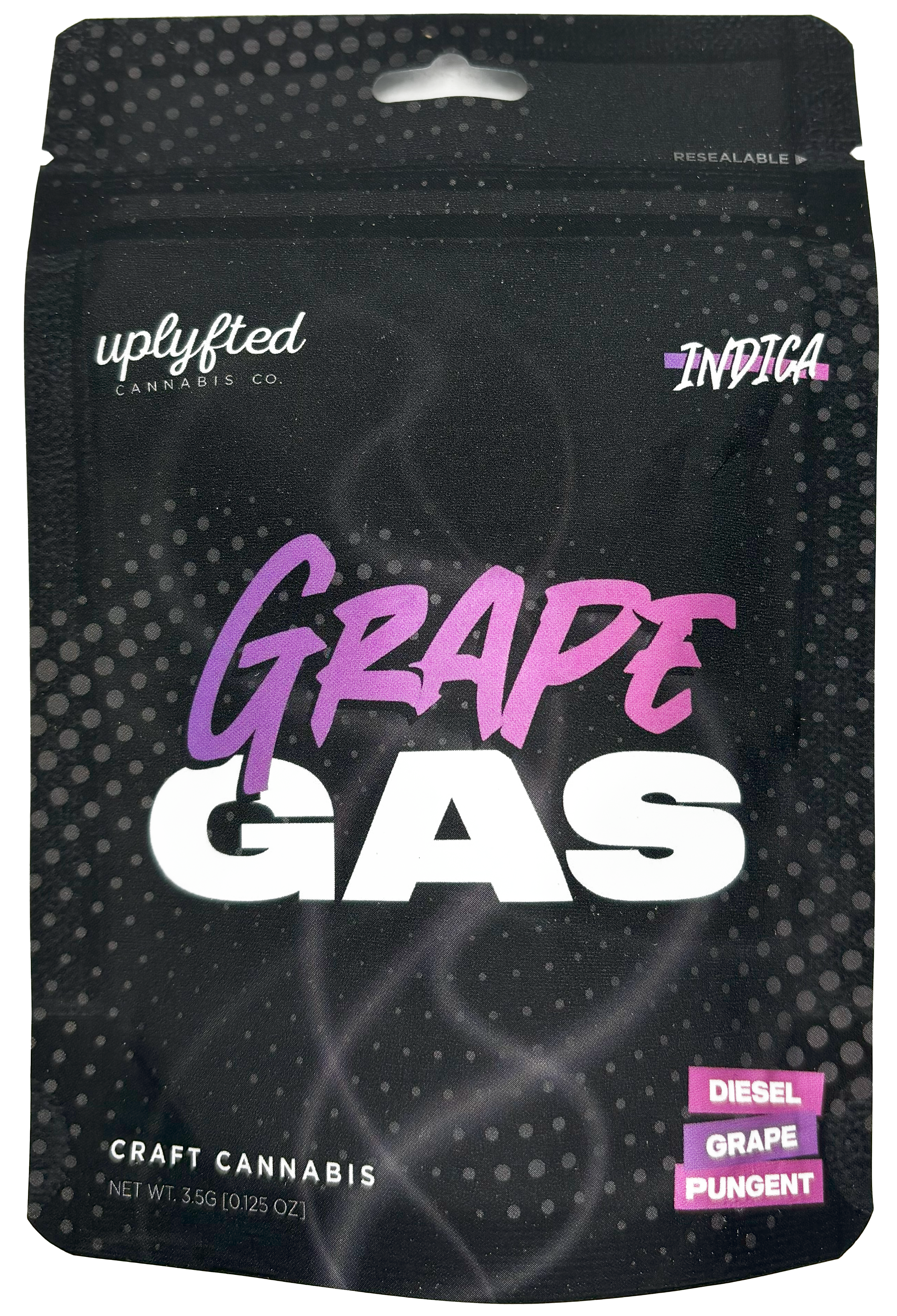 Photograph of product: Uplyfted Oui'd Co. | Grape Gas | Pre-Packaged Flower - 3.5g