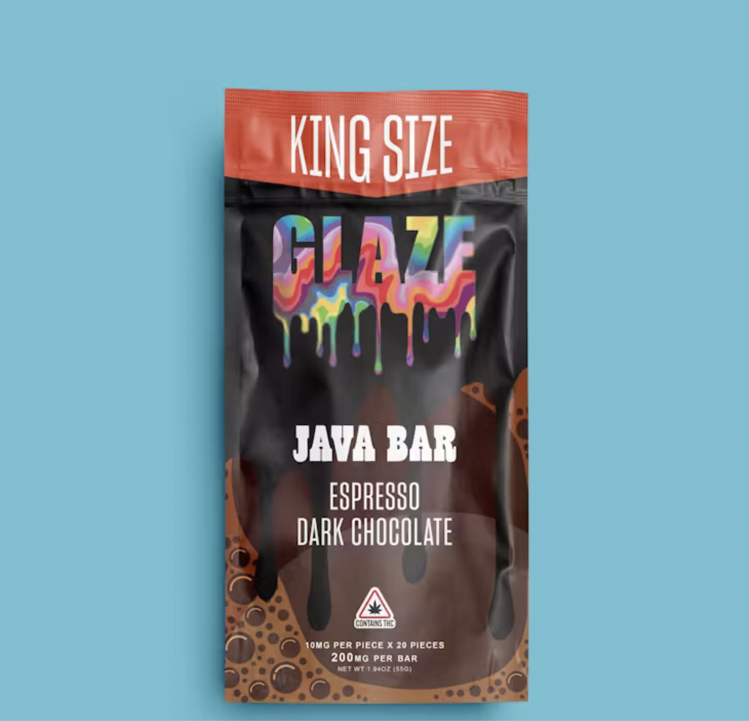 Photograph of product: Glaze - Java - Chocolate Bar - 200mg