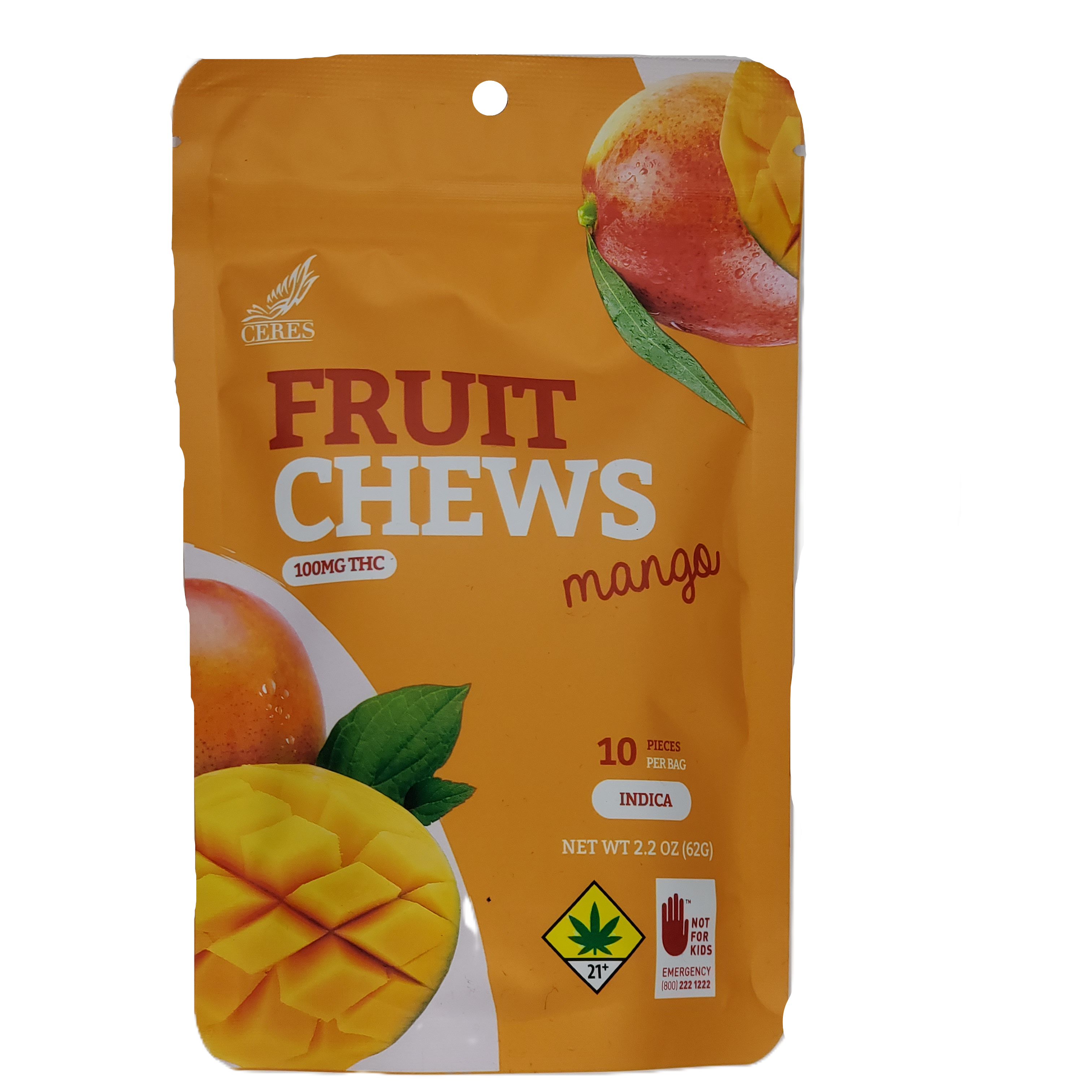 Photograph of product: Ceres Fruit Chews Oui'd Mango 10pk 100mg