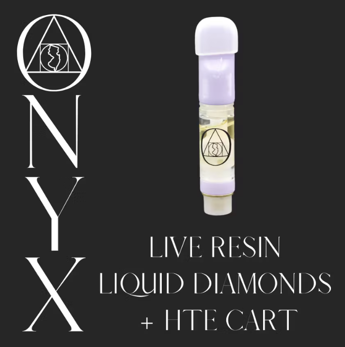 Photograph of product: Onyx Vape Cart 1g Live Resin Liquid Diamonds+HTE- Blueberry Cruffin