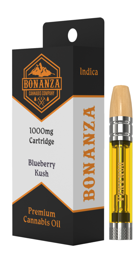 Photograph of product: Bonanza - Distillate Cartridge - Blueberry Kush (I) (1.0g)