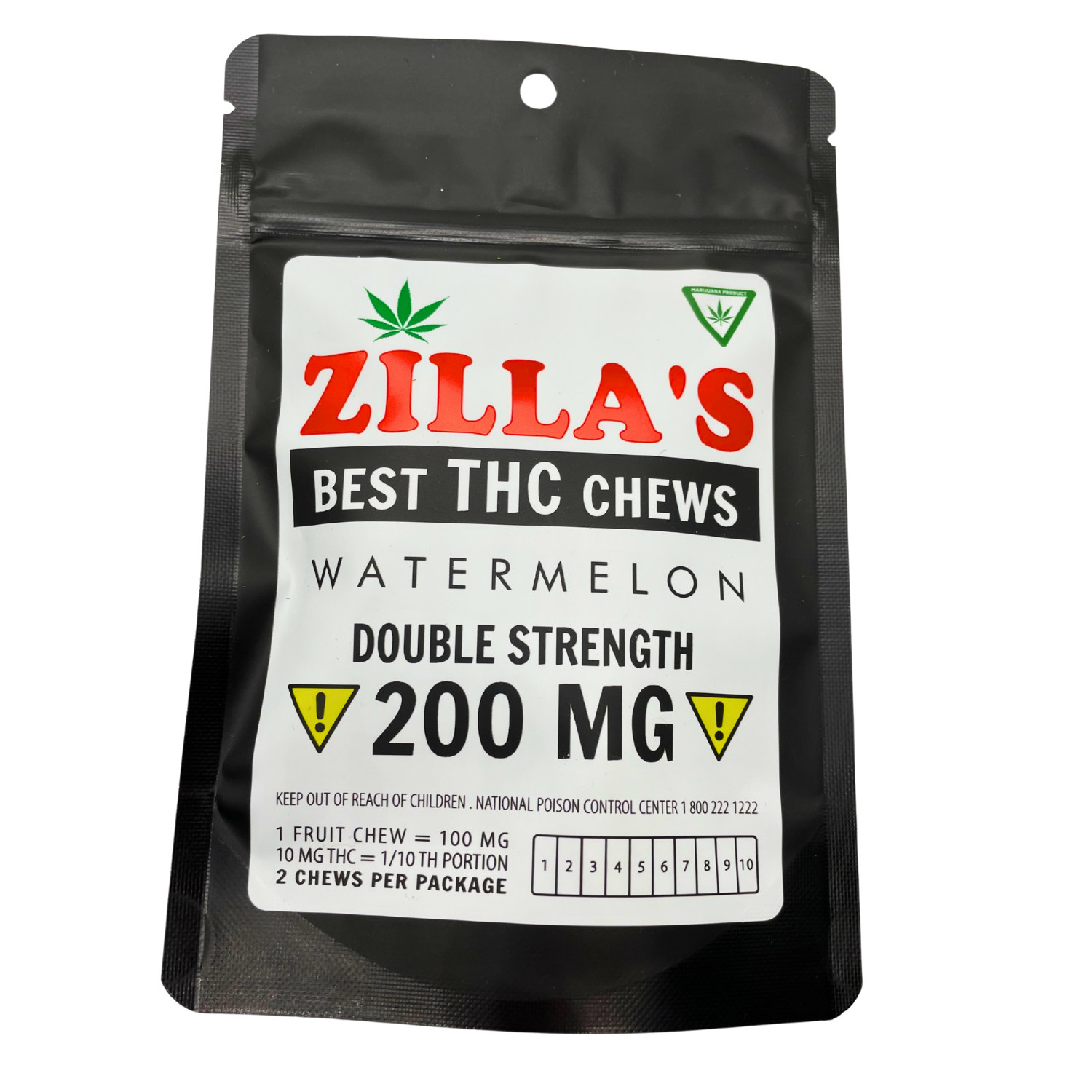 Photograph of product: ZILLAS WATERMELON 200MG TAFFY REC