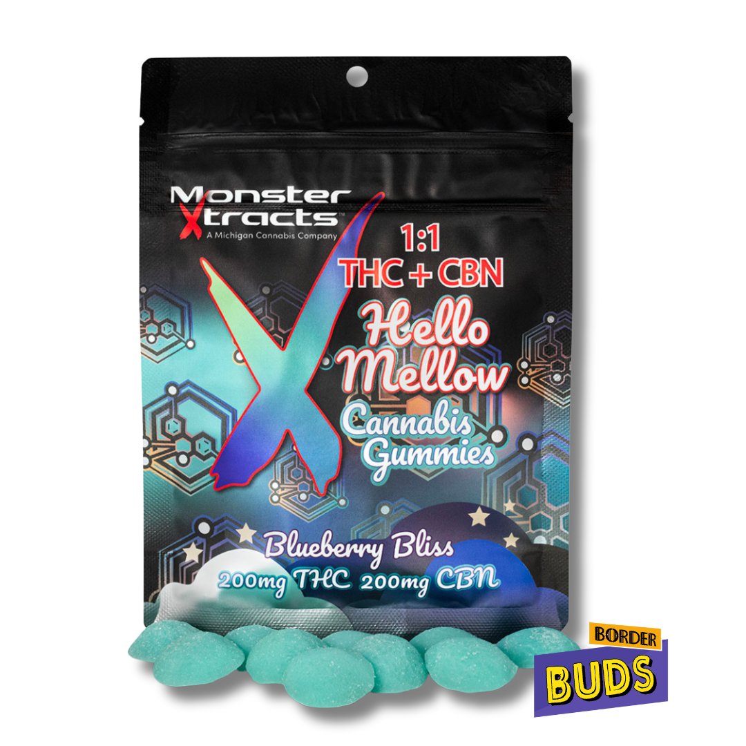 Photograph of product: Blueberry Bliss TH-oui:CBN | Monster Xtracts | 200mg 1:1 | Gummies