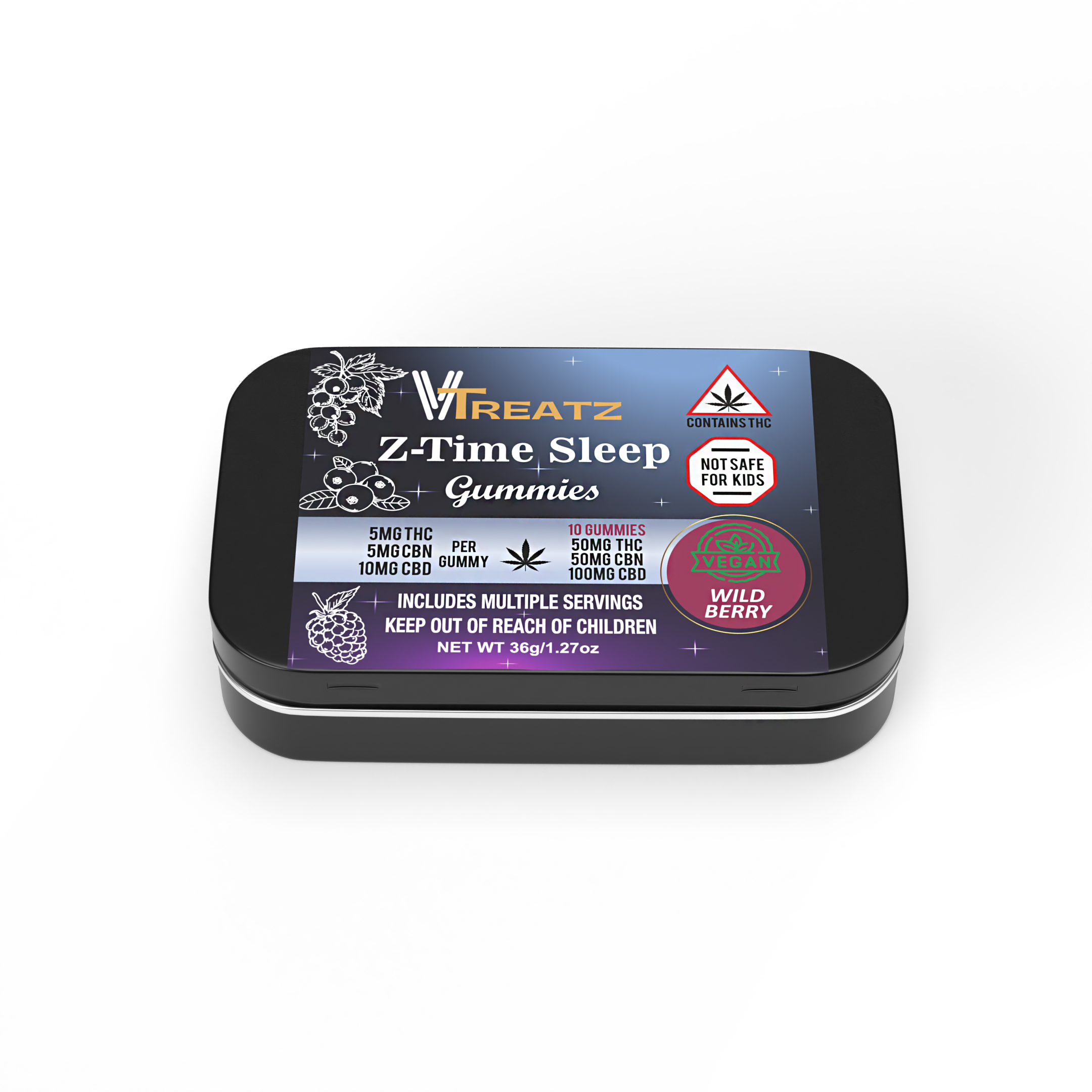 Photograph of product: 1:1:2 50Mmg Z-TIME Wild Berry Z Time Gummies