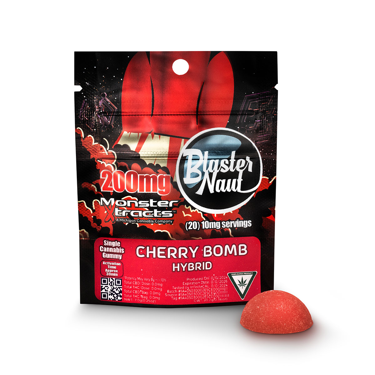 Photograph of product: Monster X   Blasternaut   Cherry Bomb   200mg