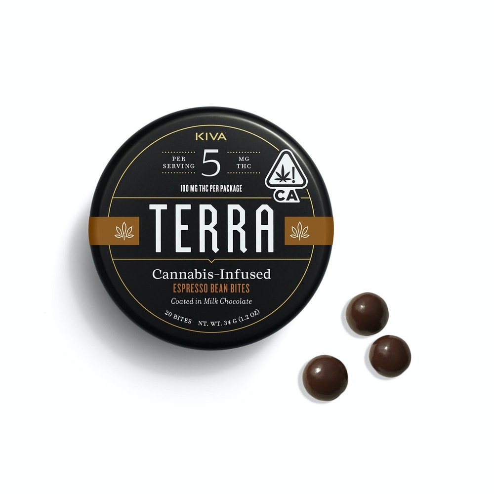 Photograph of product: ESPRESSO BEAN BITES CHOCOLATE 100 MG (20-PACK)