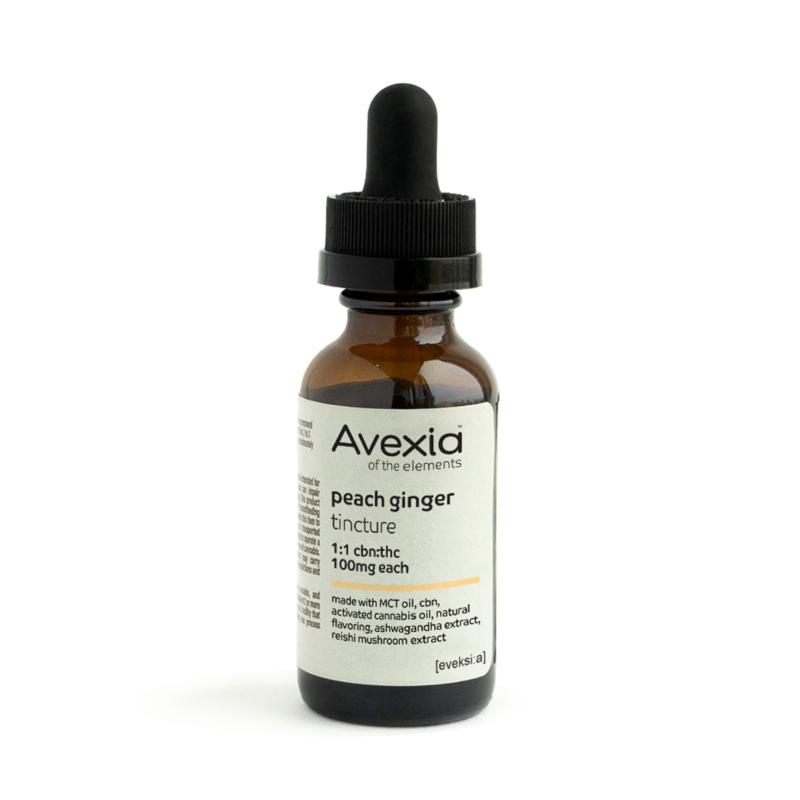Photograph of product: 1:1 CBN:TH-oui Peach Ginger Tincture