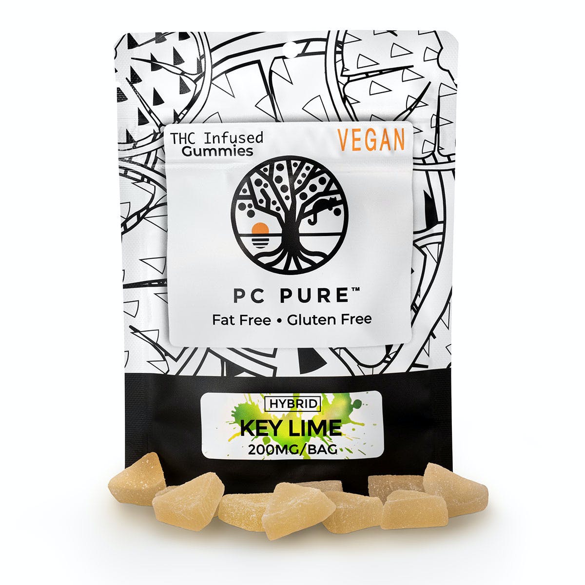 Photograph of product: AU PC Pure: Key Lime 200mg Vegan Gummie (H)