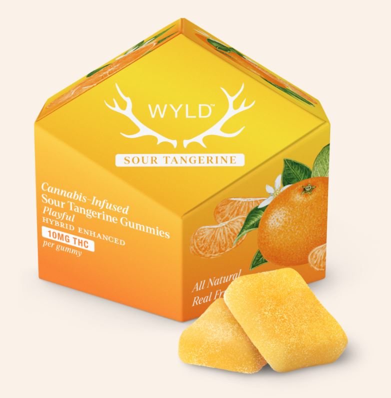 Photograph of product: Sour Tangerine Hybrid Enhanced Gummies 10pk  100mg
