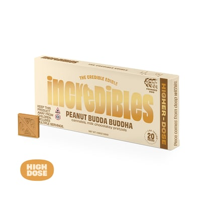 Photograph of product: Incredibles | Peanut Budda Buddha Bar | 500mg