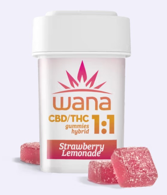 Photograph of product: Wana Gummies 1:1 Strawberry Lemonade Hybrid 100mg