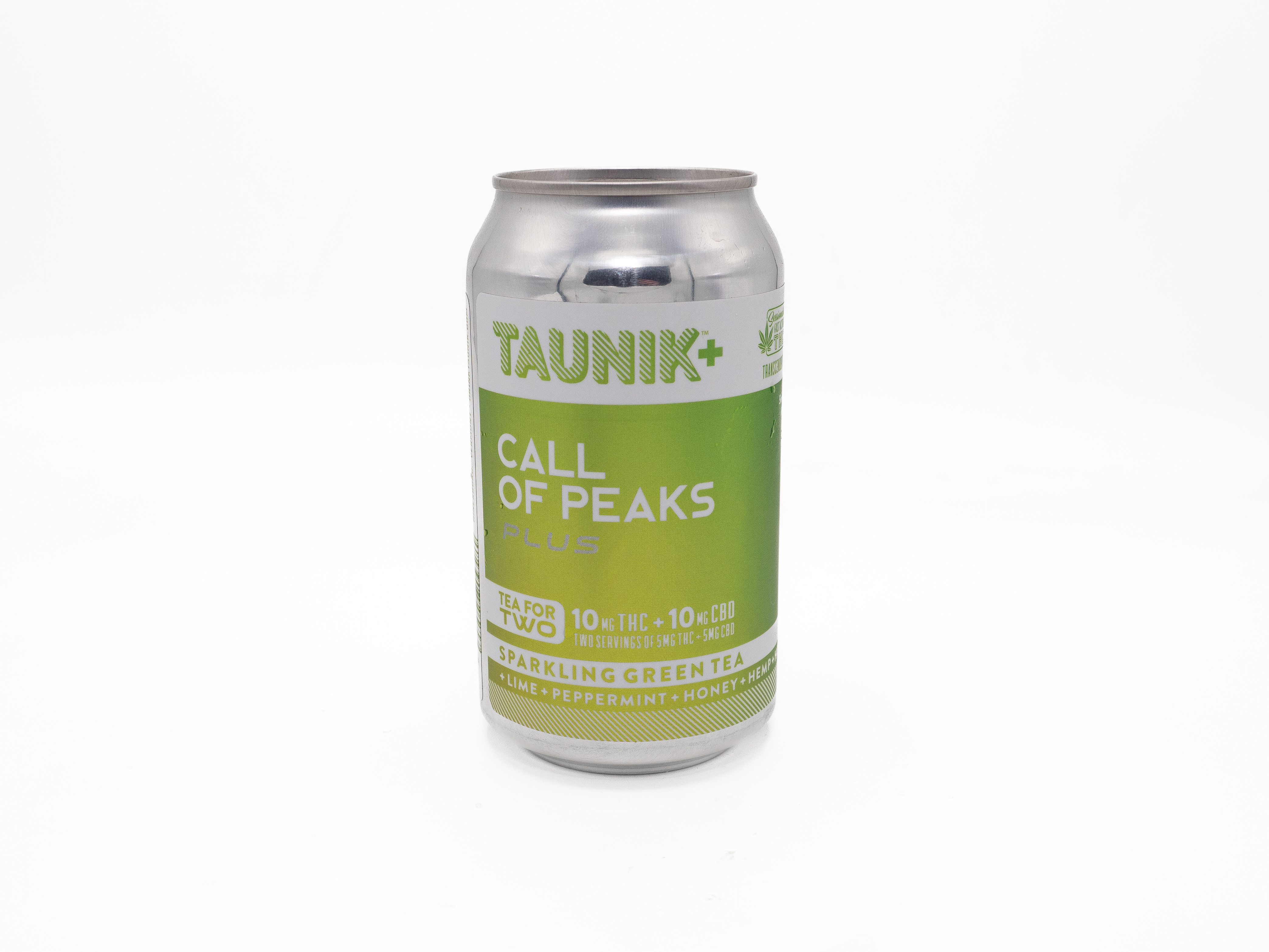 Photograph of product: 1:1 TH-oui + CBD - Call of Peaks Sparkling Green Tea - [12 fl. oz.] - (2 5:5mg serv.)