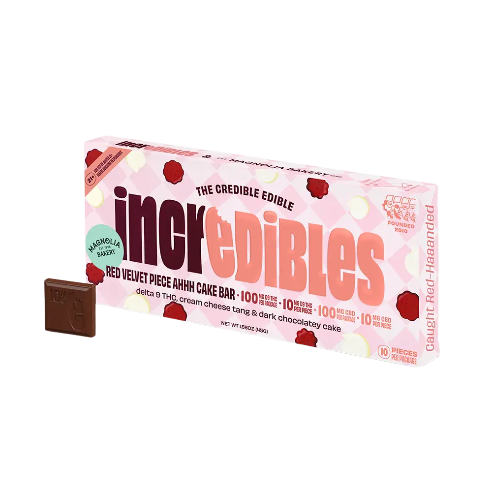 Photograph of product: Incredibles - Red Velvet Cake 1:1 TH-oui:CBD - Chocolate - 100mg