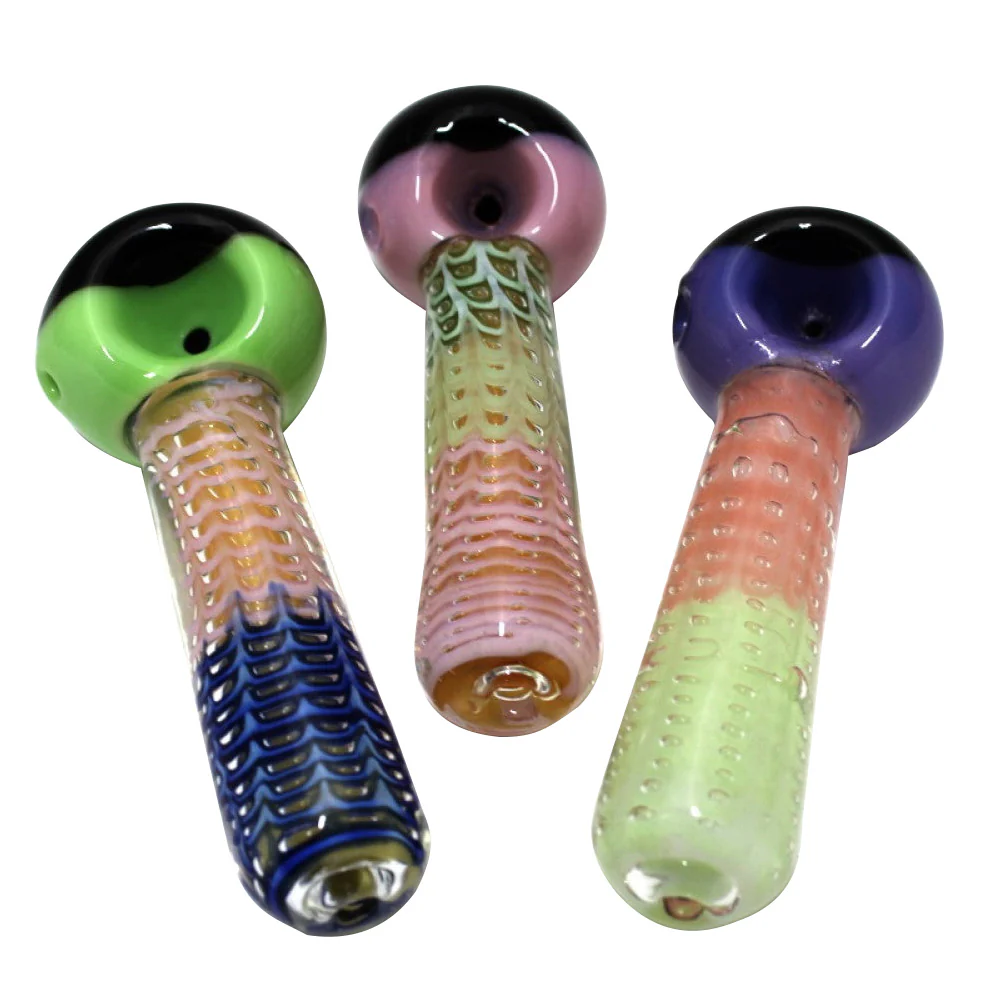 Photograph of product: 5'' USA Color Bubble Art Design Heavy Duty Glass Hand Pipe