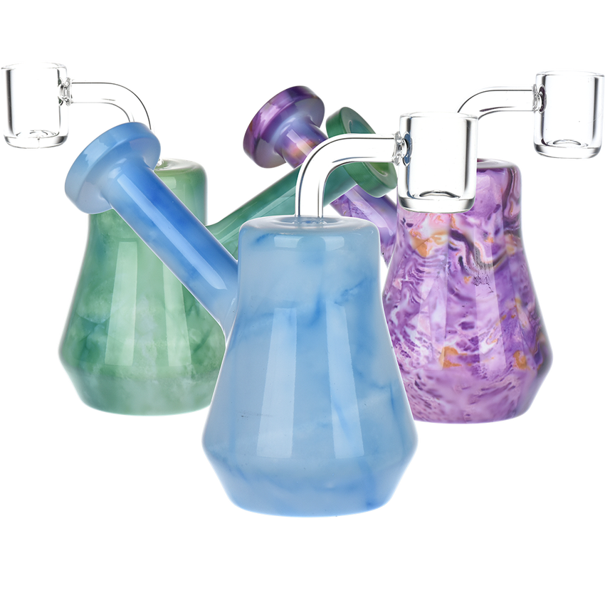 Photograph of product: Marbled Mini Glass Dab Rig | 4" | 14mm F | Colors Vary (TAX INCLUDED)