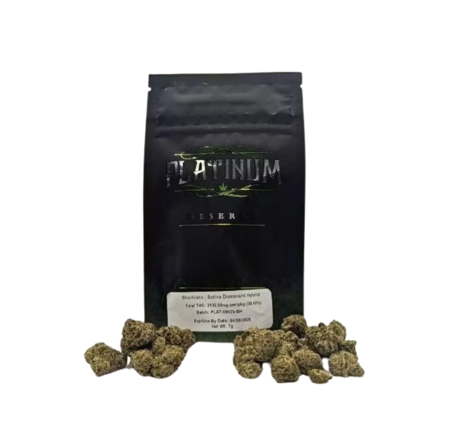 Photograph of product: Platinum Reserve | Flower | Oui'd-Hybrid | Sherblato - 7g