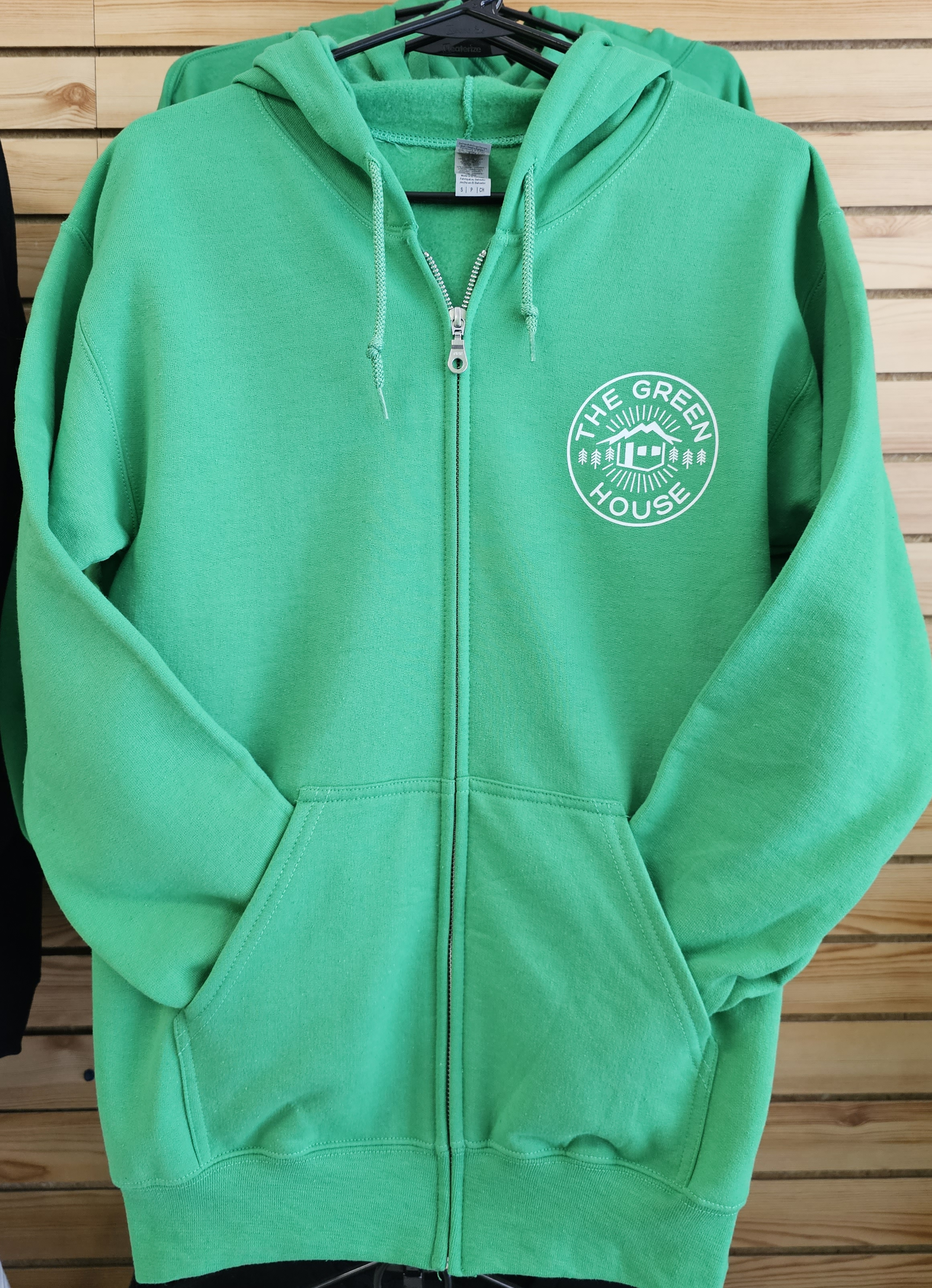 Photograph of product: Green House - Zip Hoodie - Green - XL