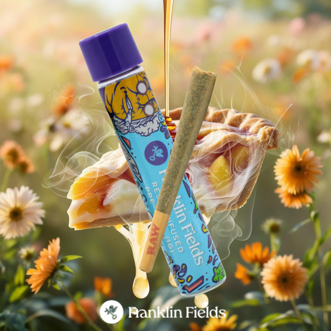 Photograph of product: FRANKLIN FIELDS | 1G INFUSED PREROLL | PEACHES & CREME PIE