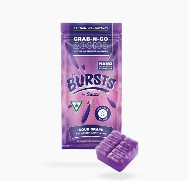 Photograph of product: Sauce - Gummies - 200mg Live Resin - Sour Grape