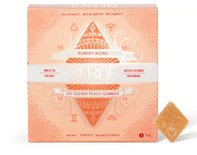 Photograph of product: Beboe | Edible | Golden Peach | (100mg TH-oui/200mg CBD)