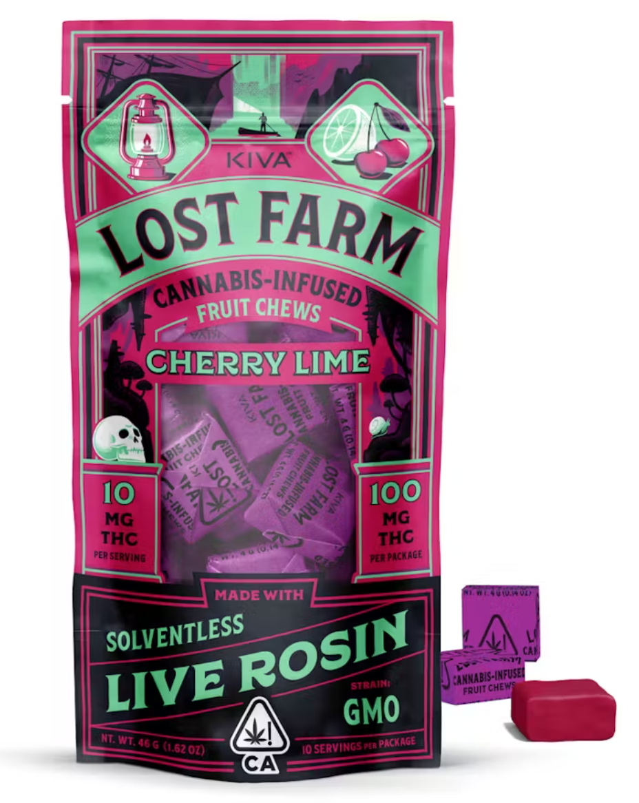 Photograph of product: CHERRY LIME CHEWS [GMO LIVE ROSIN] 100MG