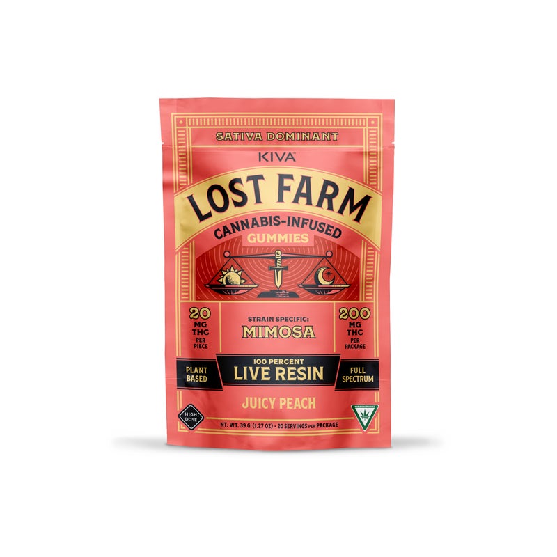 Photograph of product: Lost Farms | Juicy Peach | 200mg  Live Resin Gummies | REC