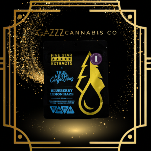 Photograph of product: Five Star | True North | Full Spectrum Gummies 200mg | 4-Pck - Blueberry Lemon Haze