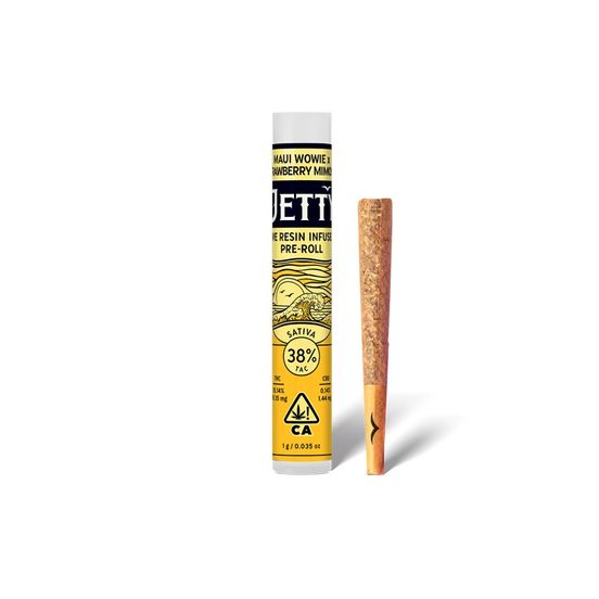 Photograph of product: Jetty Live Resin Infused Pre-roll Maui Wowie x Strawberry Mimosa 1g - 
