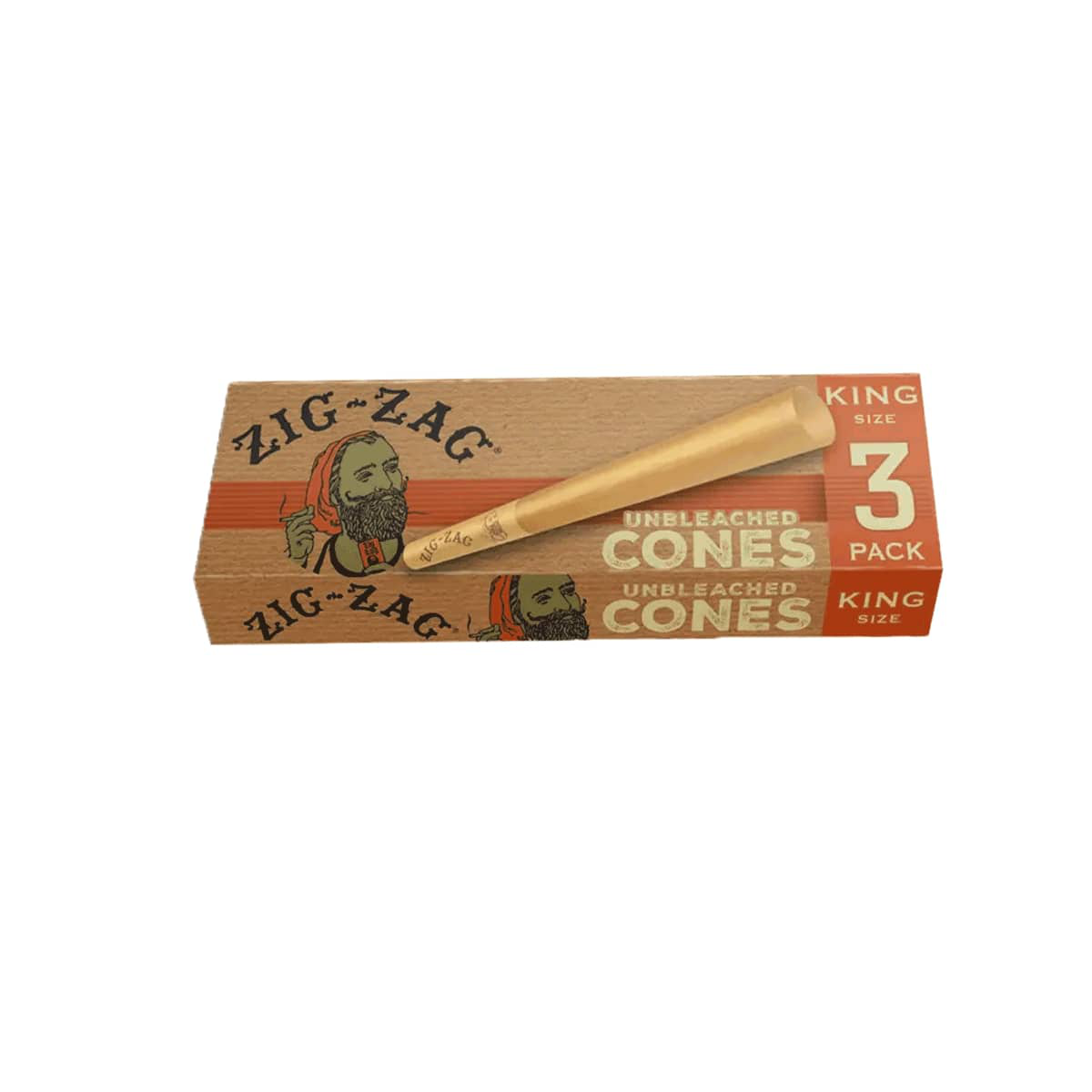 Photograph of product: Zig-Zag | Unbleached Cones King Size | 3pk