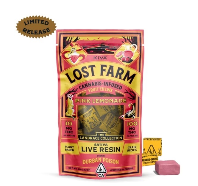 Photograph of product: Lost Farm Pink Lemonade x Durban Poison Chews