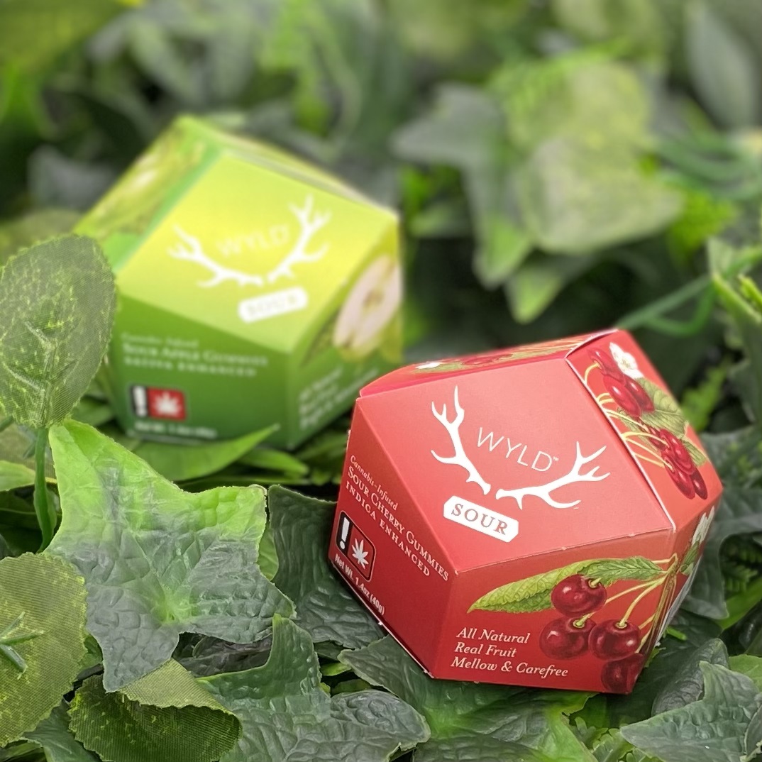 Photograph of product: Sour Cherry Relaxing - 100mg TH-oui - 10pk of 10mg Gummies - Wyld