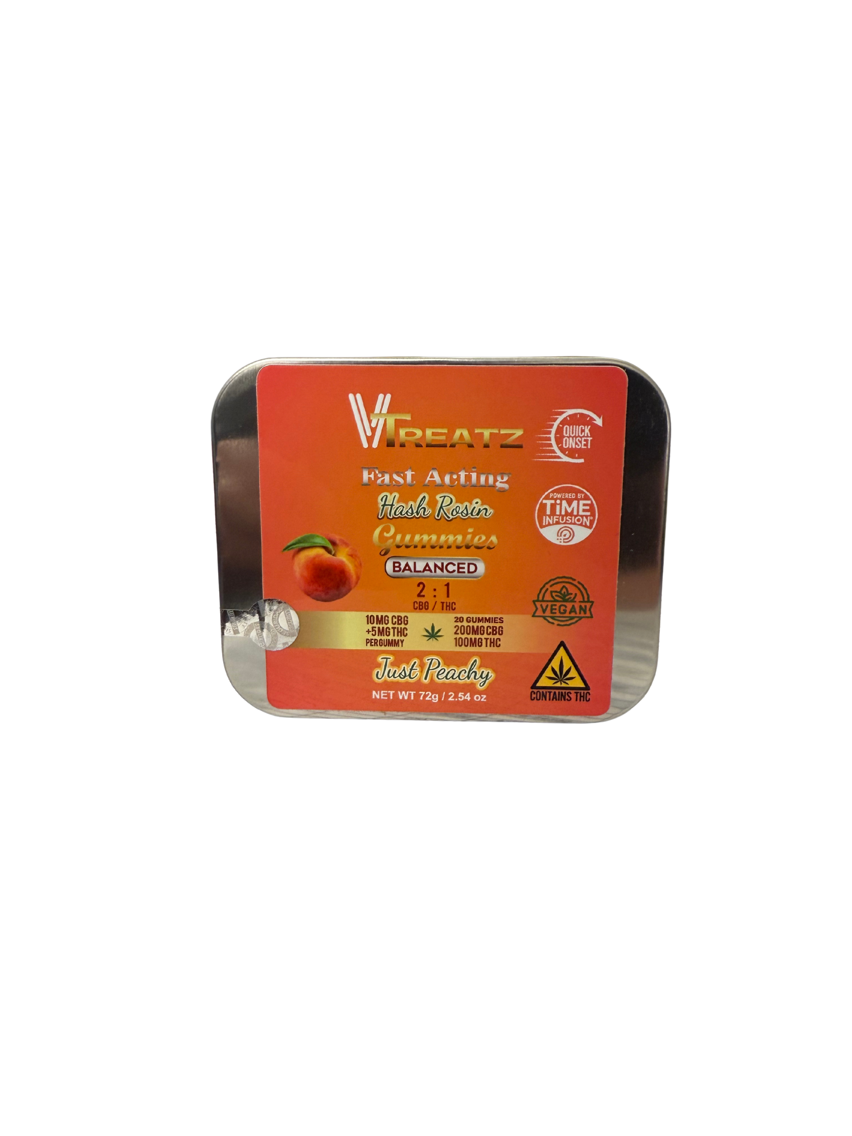 Photograph of Product: Just Peachy | 5MG THC | 10MG CBG Fast Acting Gummies